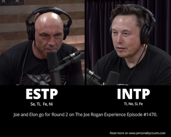 Joe Rogan ESTP and Elon Musk INTP Round 2