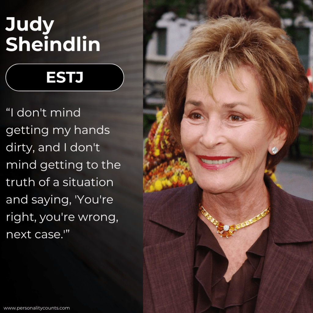 Judy Sheindlin Personality Type - ESTJ