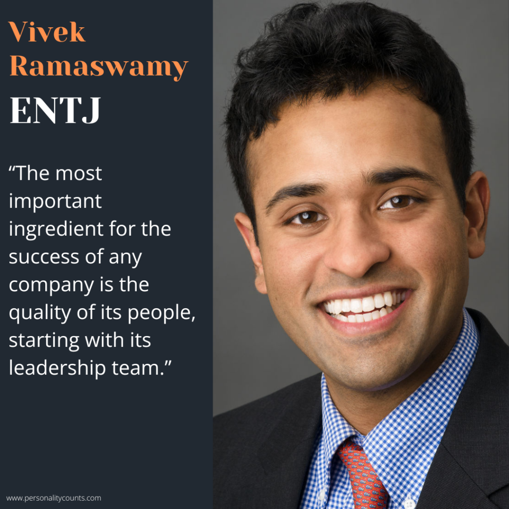 Vivek Ramaswamy Personality Type - ENTJ