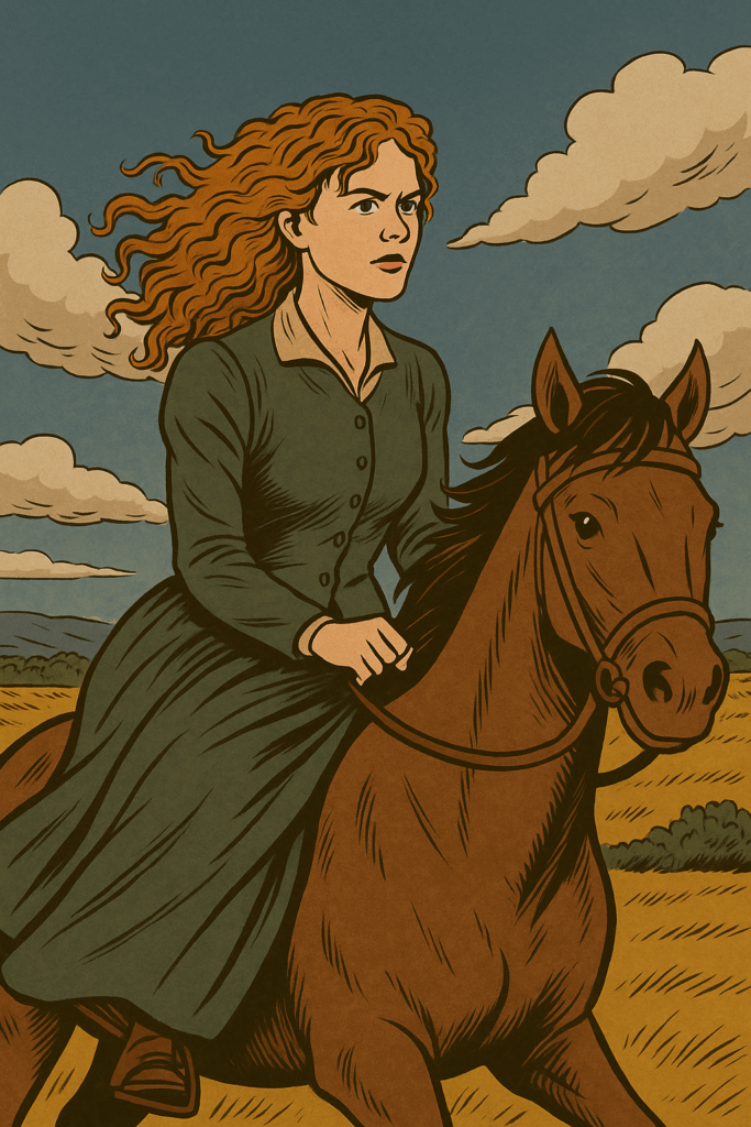 Nicole Kidman as an ISFP in Far and Away, riding a horse across the American frontier with courage and spirit.