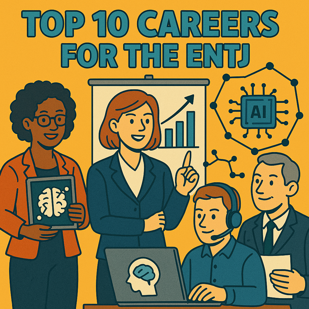 ENTJ professionals leading teams in technology, AI strategy, and executive roles